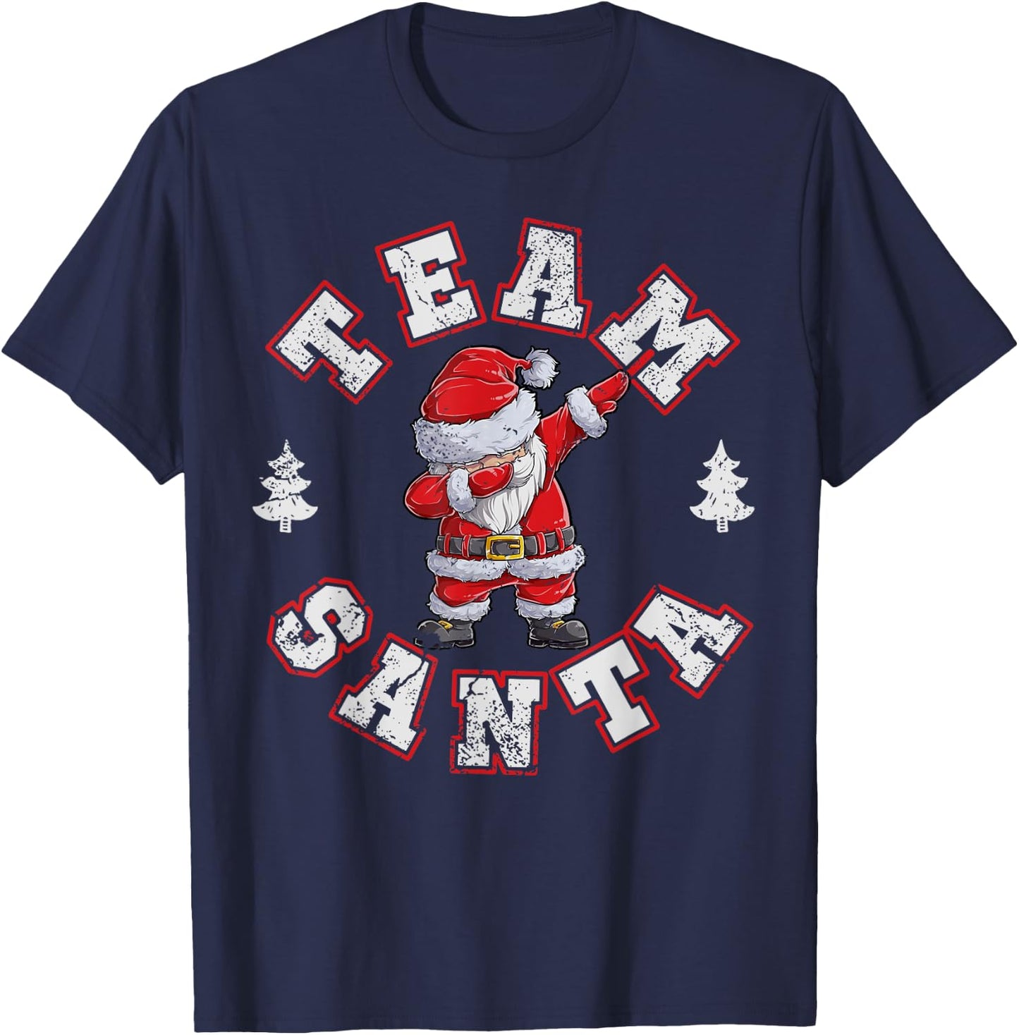 Team Santa Christmas Family Matching Pajamas Boys Xmas Dab T-Shirt - T-Shirt | Navy