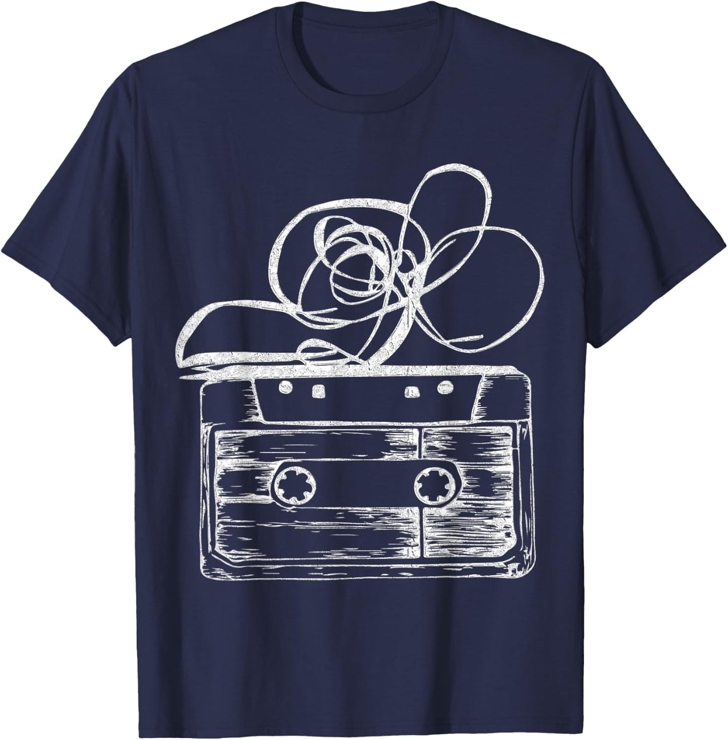 Love Retro Mixtape 80's Blank Cassette Tape Shirt Gifts T-Shirt - T-Shirt | Navy
