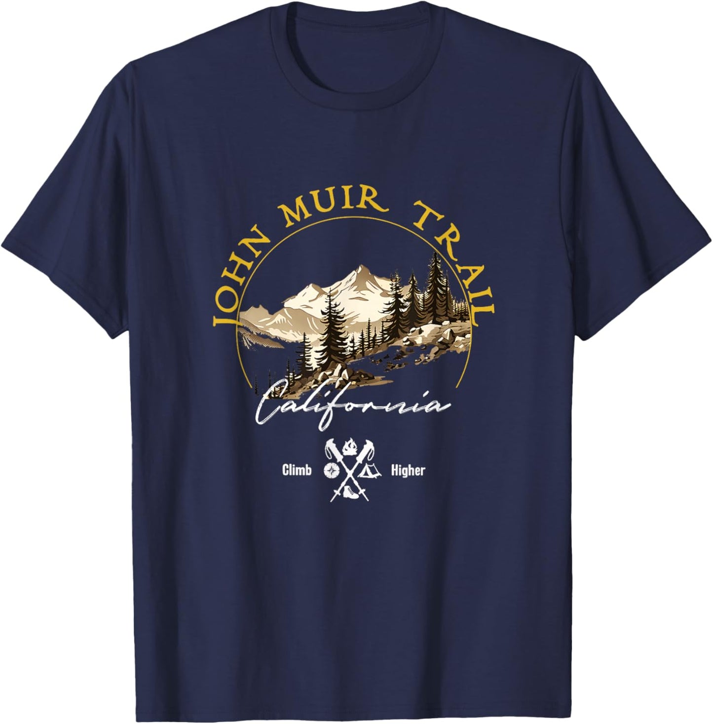 John Muir Trail Retro Vintage Apparel - Souvenir T-Shirt - T-Shirt | Navy