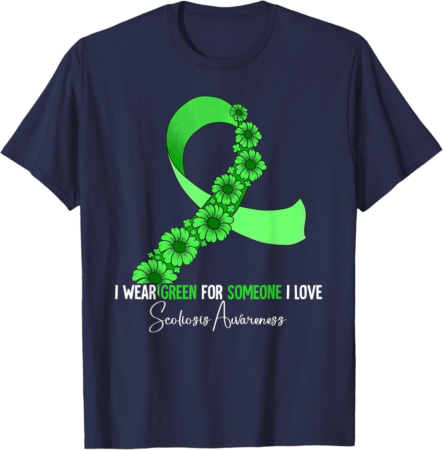 Scoliosis Awareness T-Shirt - T-Shirt | Navy
