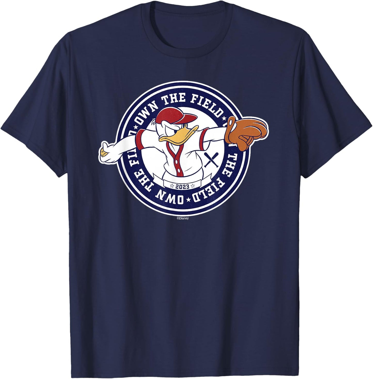 Disney Donald Duck Baseball Pitcher Own the Field Sports '23 T-Shirt - T-Shirt | Navy