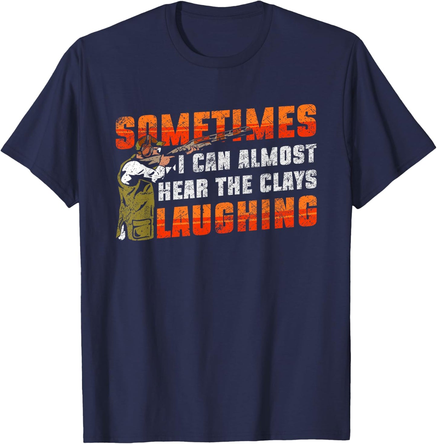 Clay Skeet Shooting Trap Shooting Clay Pigeon Funny T-Shirt - T-Shirt | Navy