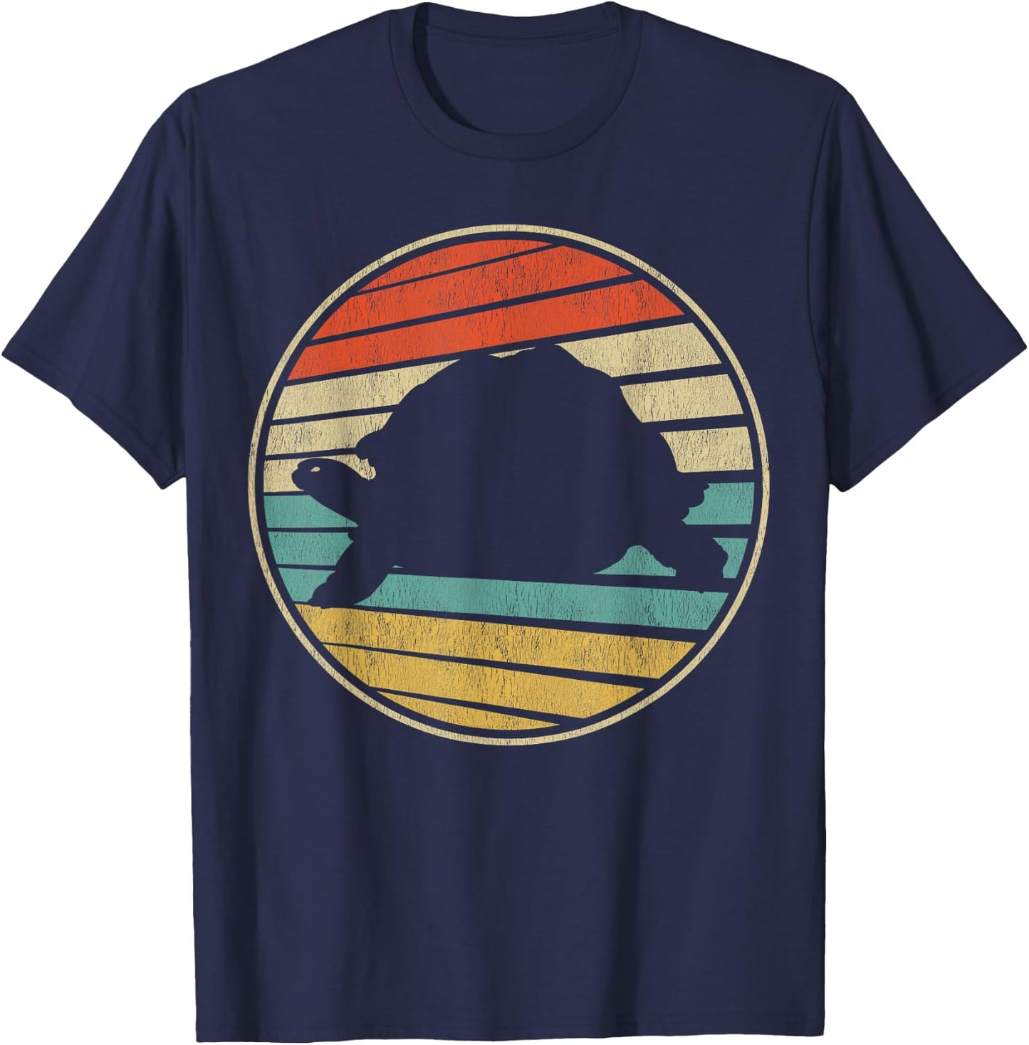 Cute Turtle Gift Retro Vintage 70s 80s Tortoise Lover Fun T-Shirt - T-Shirt | Navy