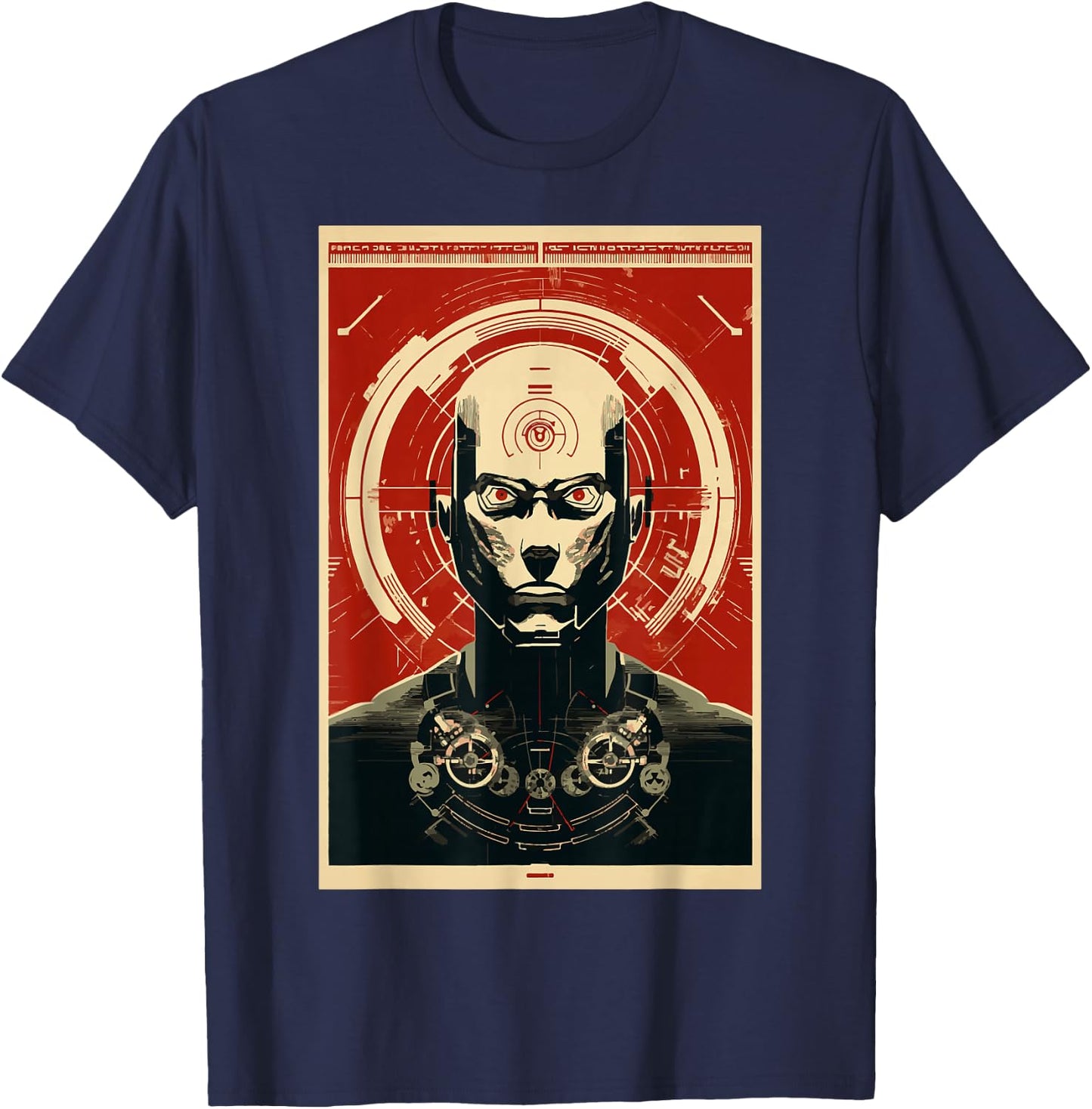 Soviet Cyborg SOVI8 Vintage Propaganda T-Shirt - T-Shirt | Navy