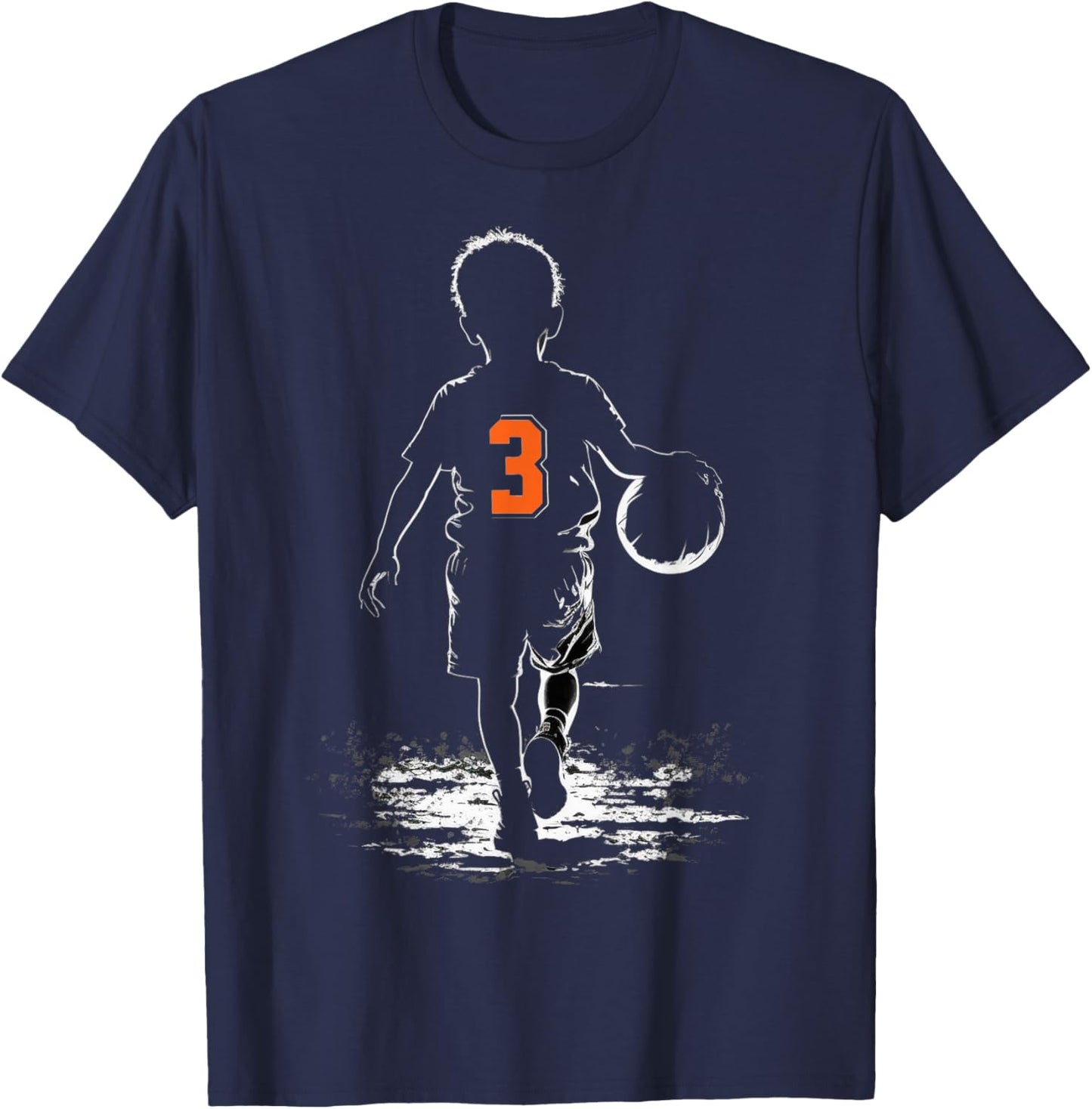Fun 3rd Birthday Basketball Themed Party Boys Kid 3 Year Old T-Shirt - T-Shirt | Navy
