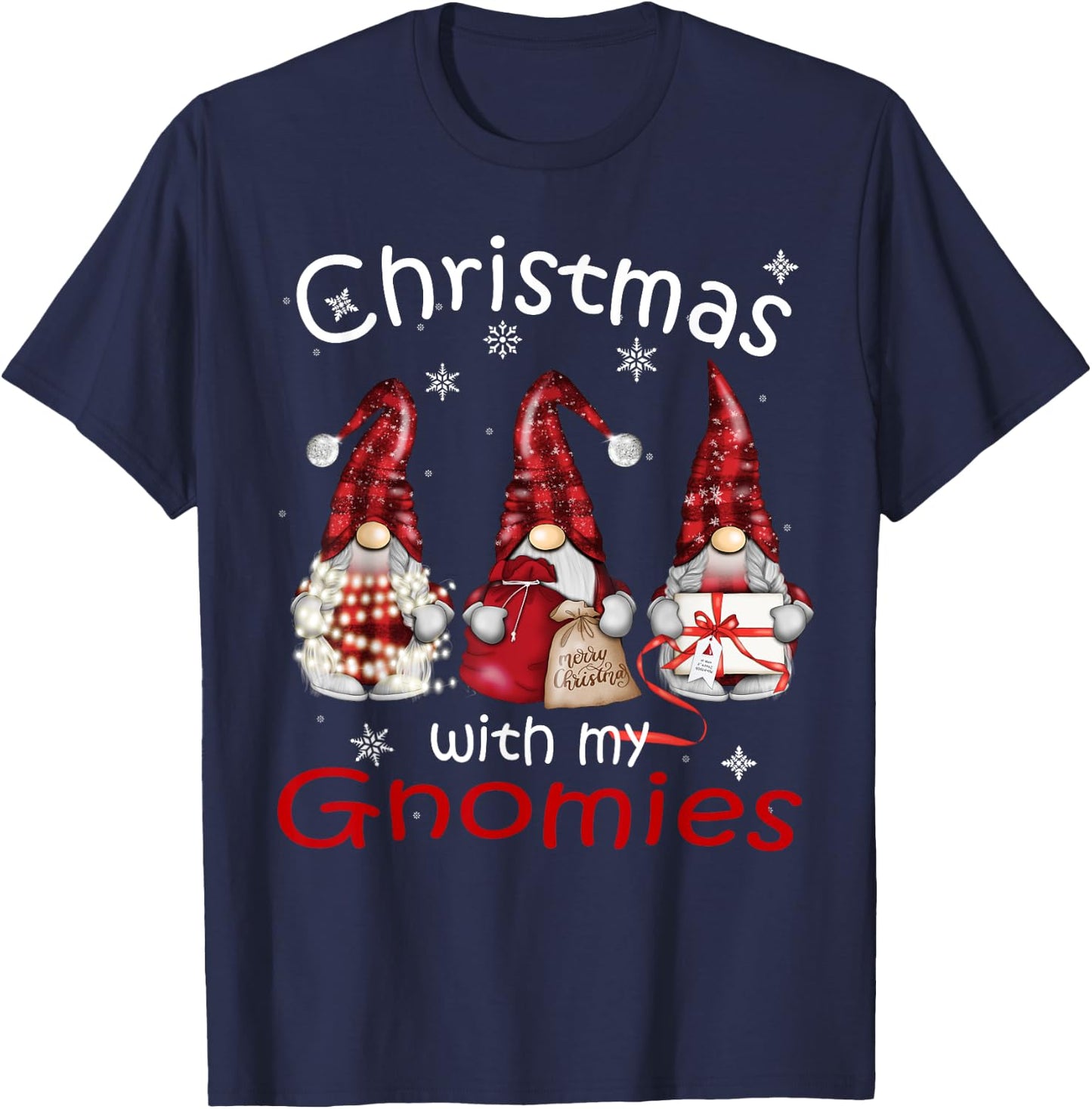 Gnome Family Christmas Men - Buffalo Plaid T-Shirt - T-Shirt | Navy