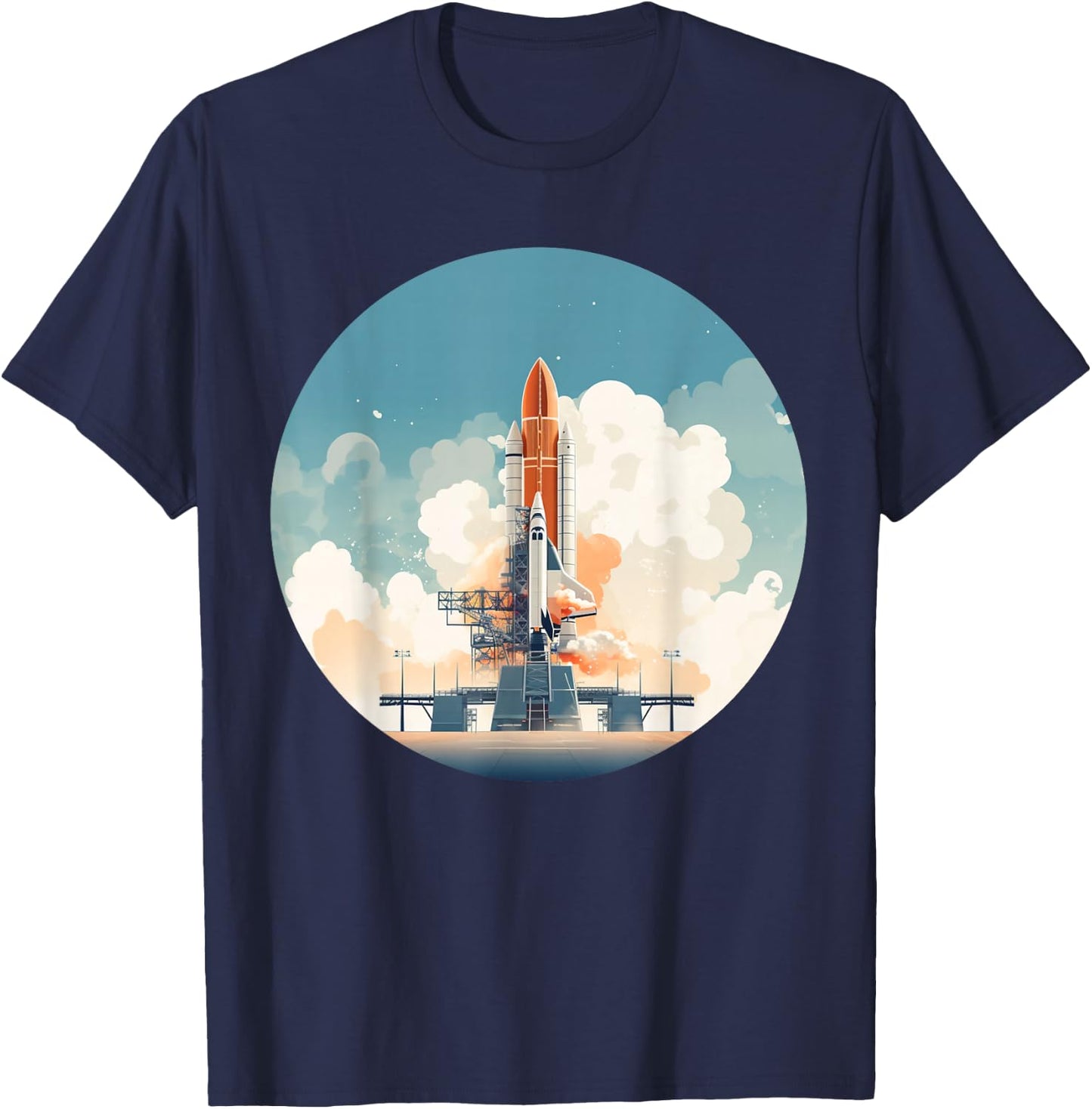 Cool launch Platform for Rockets and Spaceships T-Shirt - T-Shirt | Navy