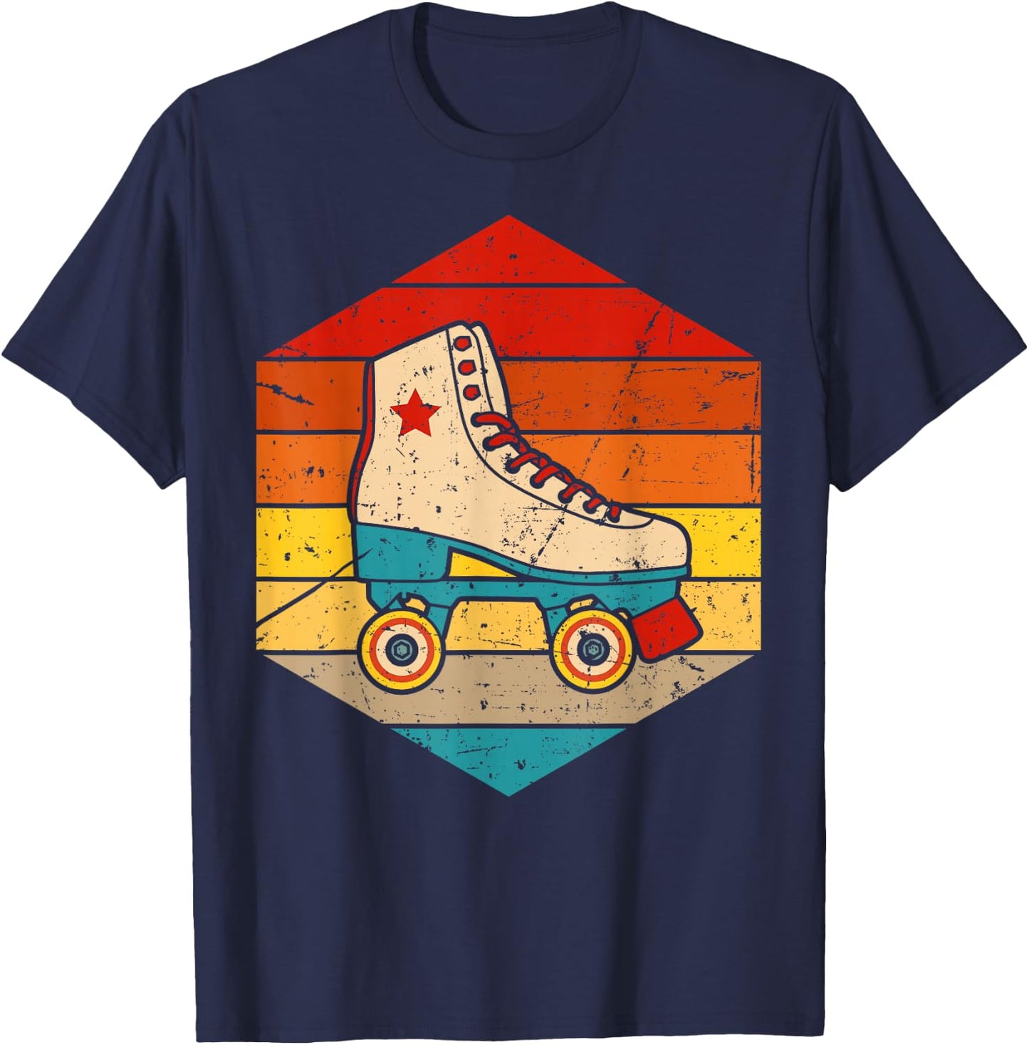 Vintage Roller Skate For Roller Skater Skating Men Women T-Shirt - T-Shirt | Navy