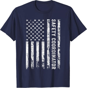 Safety Coordinator US Flag T-Shirt - T-Shirt | Navy