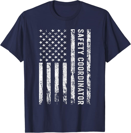 Safety Coordinator US Flag T-Shirt - T-Shirt | Navy
