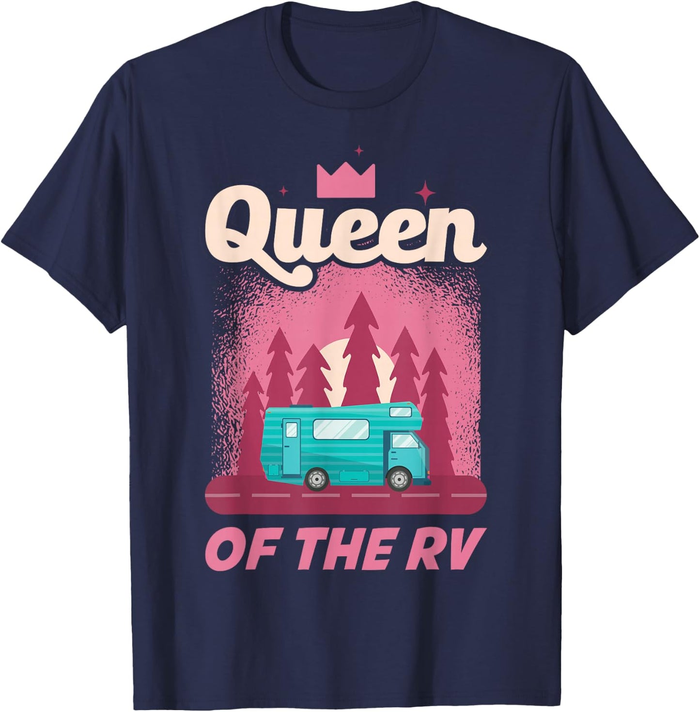 Queen Of The RV Motorhome T-Shirt - T-Shirt | Navy