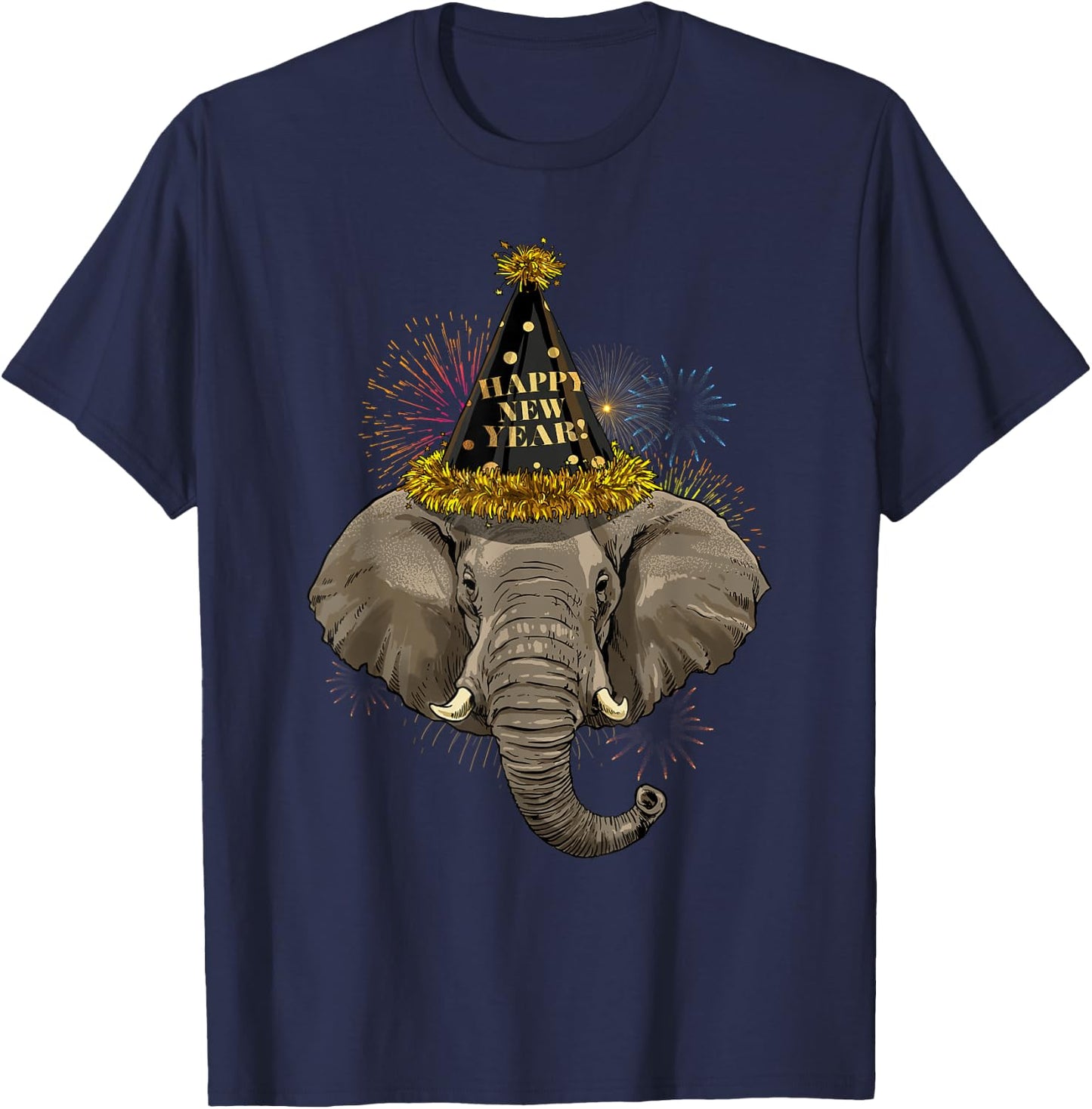 New Year Elephant New Year's Eve Party Countdown Tusker T-Shirt - T-Shirt | Navy