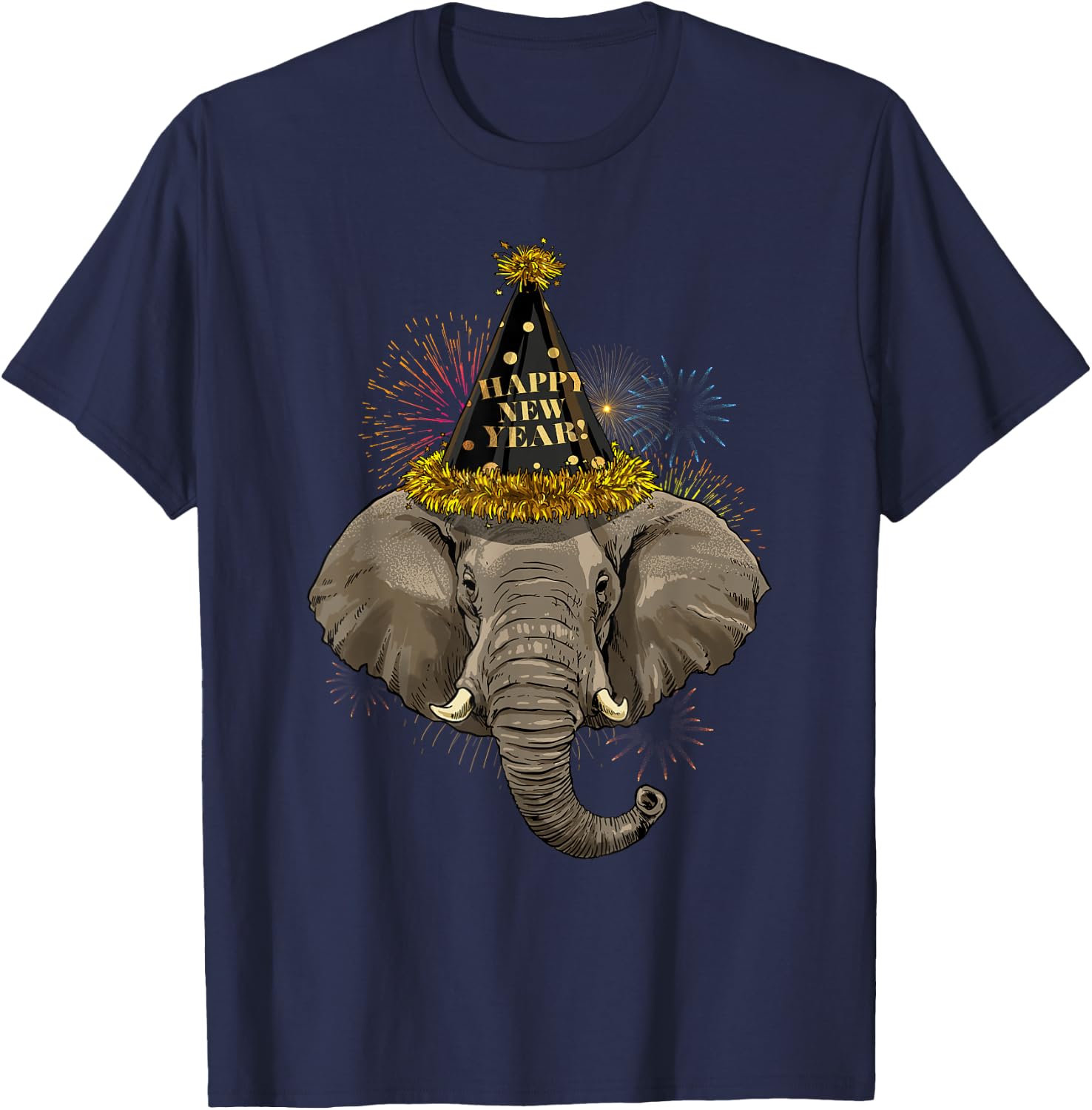 New Year Elephant New Year's Eve Party Countdown Tusker T-Shirt - T-Shirt | Navy