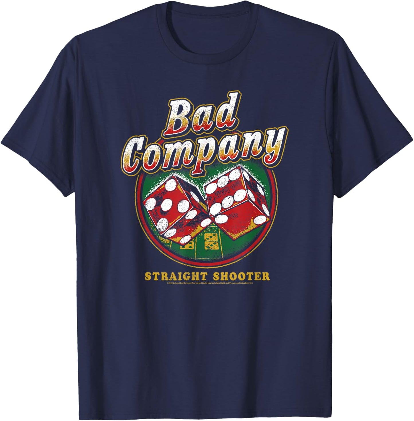 Bad Company - Straight Shooter Dice T-Shirt - T-Shirt | Navy