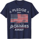 A Pledge A Day Keeps The Commies Away Shirt - Adults Black Small Modern Vintage Collarless Short Sleeve T-Shirt - T-Shirt | Navy