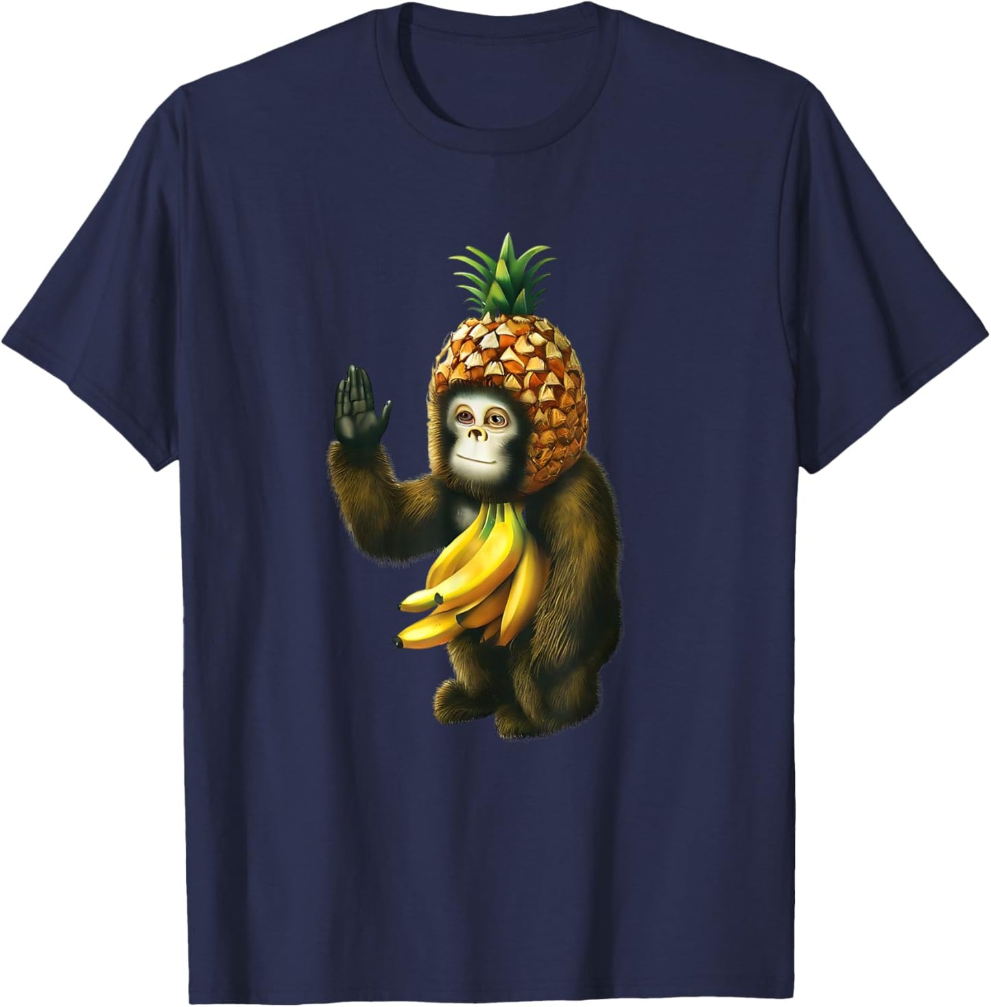 Monkey with Pineapple T-Shirt - T-Shirt | Navy
