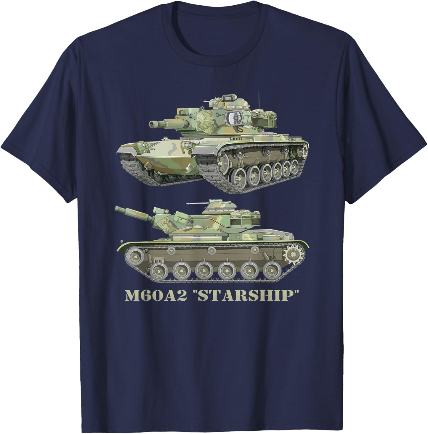 M60A2 Starship American Main Battle Tank Diagram T-Shirt - T-Shirt | Navy