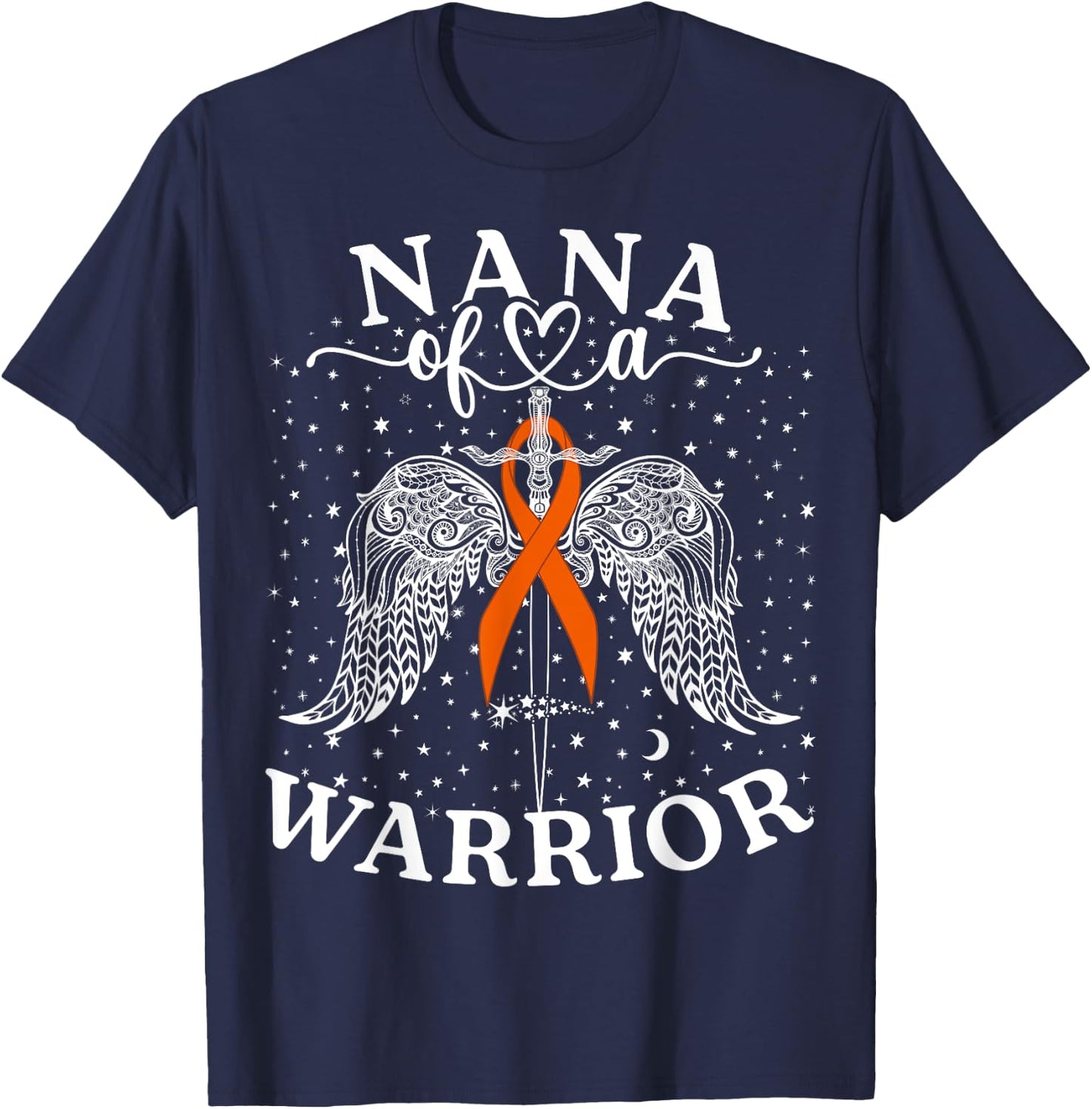 Nana Of A Warrior Leukemia Cancer Awareness Support Squad T-Shirt - T-Shirt | Navy