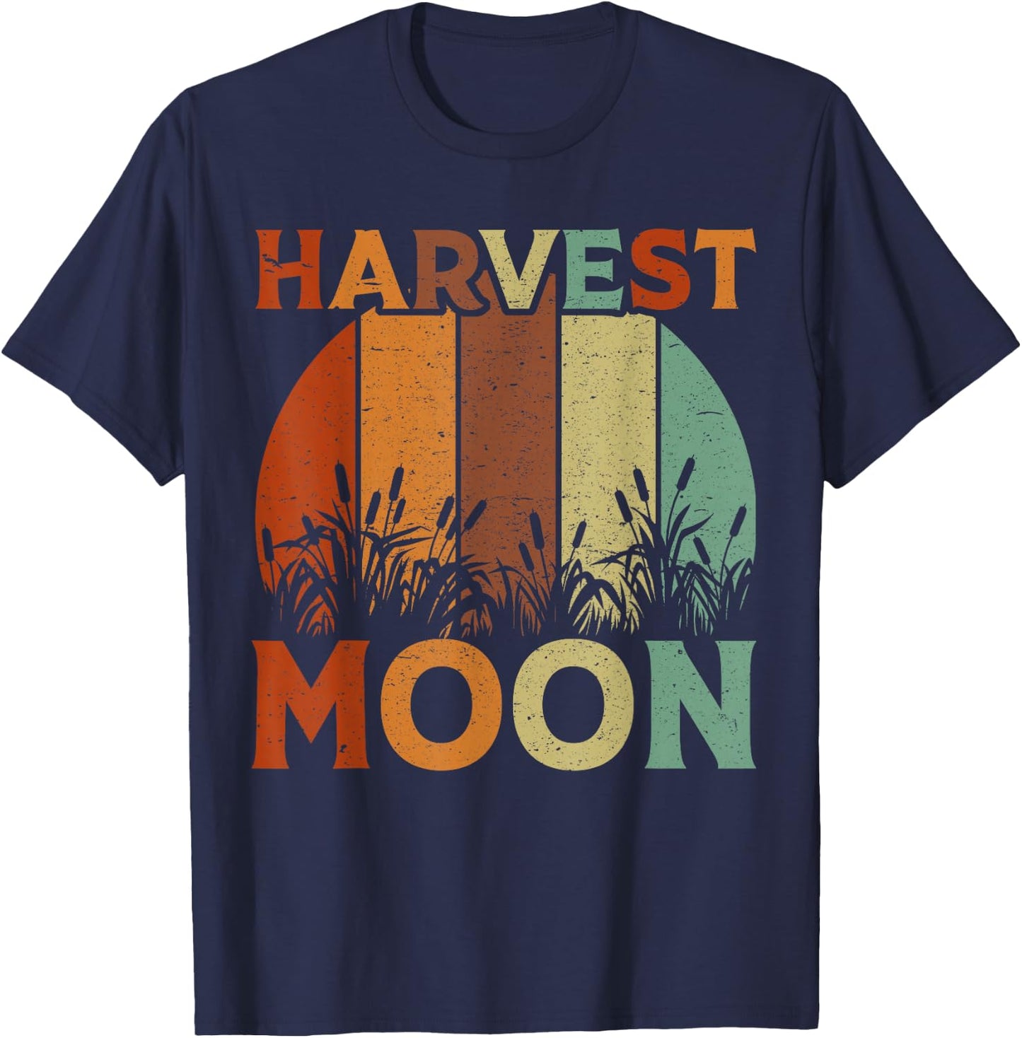 Vintage Harvest Moon Shirts, Autumn Fall T-Shirt - T-Shirt | Navy