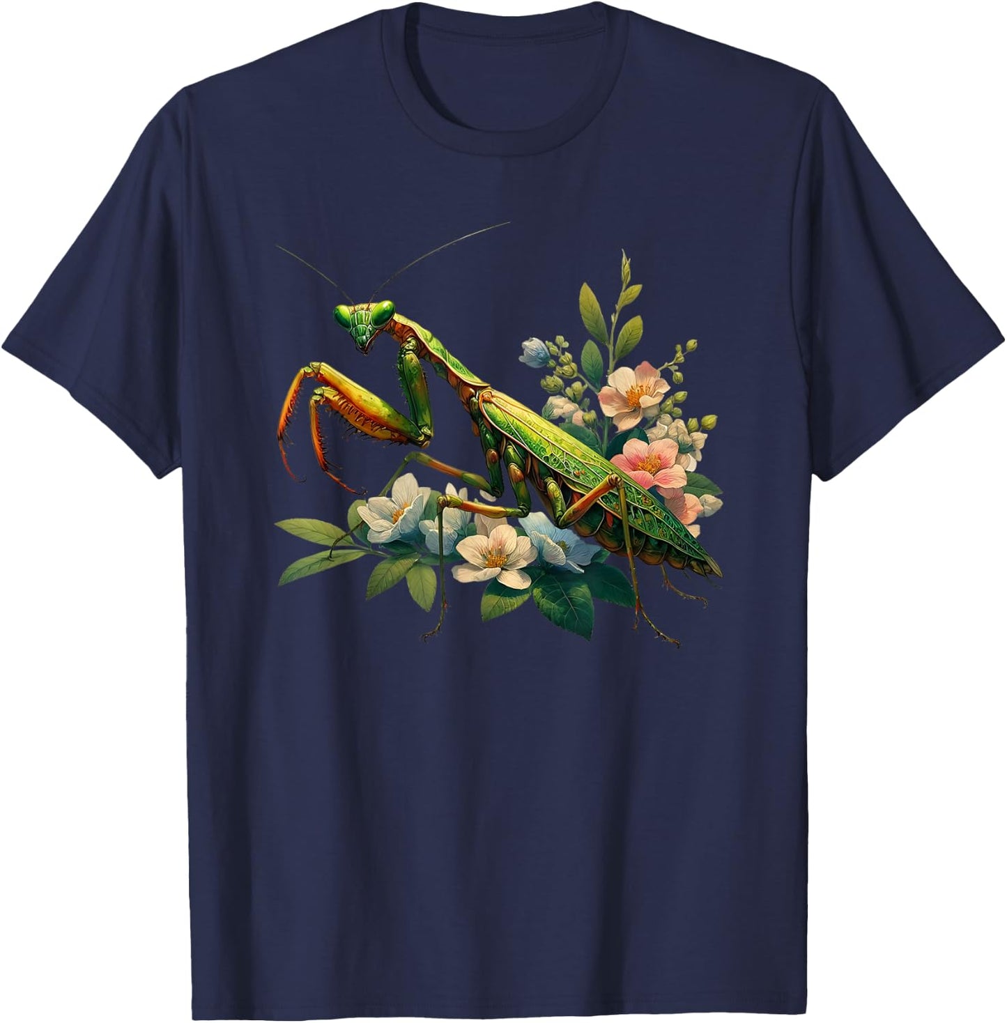 Beautiful Insect Art - Praying Mantis T-Shirt - T-Shirt | Navy