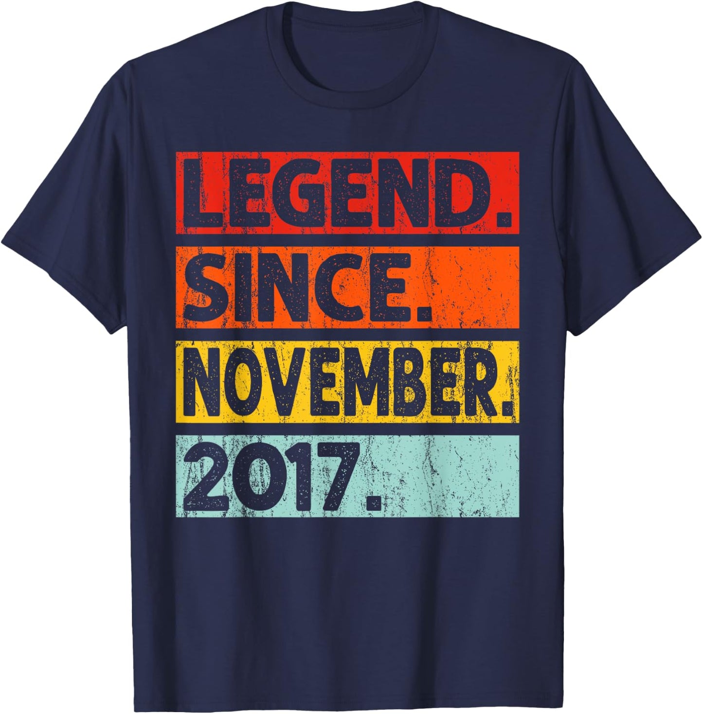 Legend Since November 2017 Birthday November 2017 Vintage T-Shirt - T-Shirt | Navy