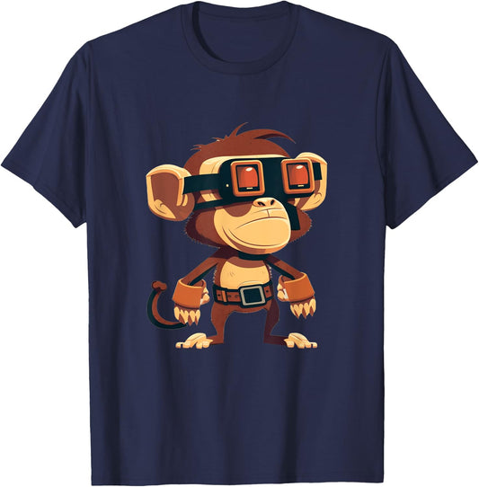 VR Developer Monkey VR Gamer Virtual Reality VR Gaming T-Shirt - T-Shirt | Navy