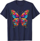 Colorful Cute Butterfly Mandala Butterflies Swarm T-Shirt - T-Shirt | Navy