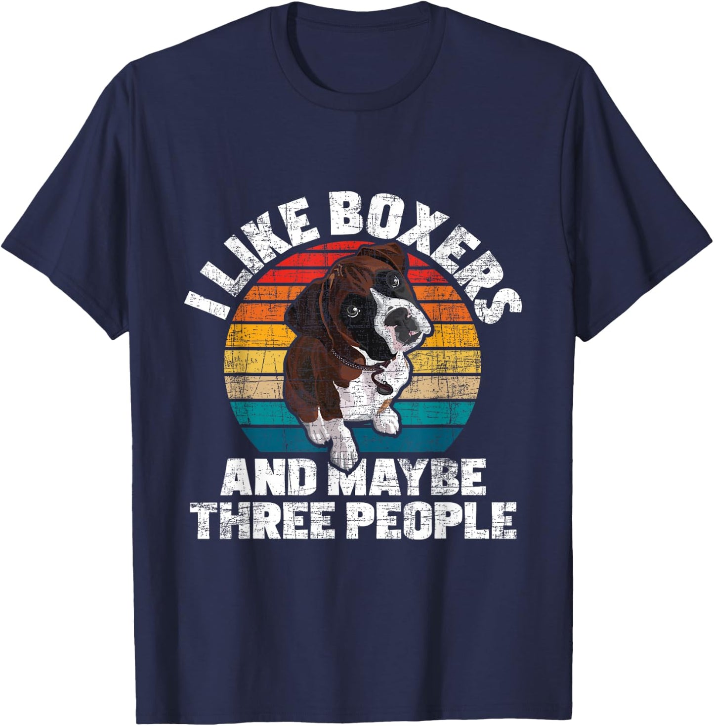 I Like Boxers And Maybe 3 People - Boxer Dog Puppy Trainer Women Girls Kids T-Shirt - T-Shirt | Navy