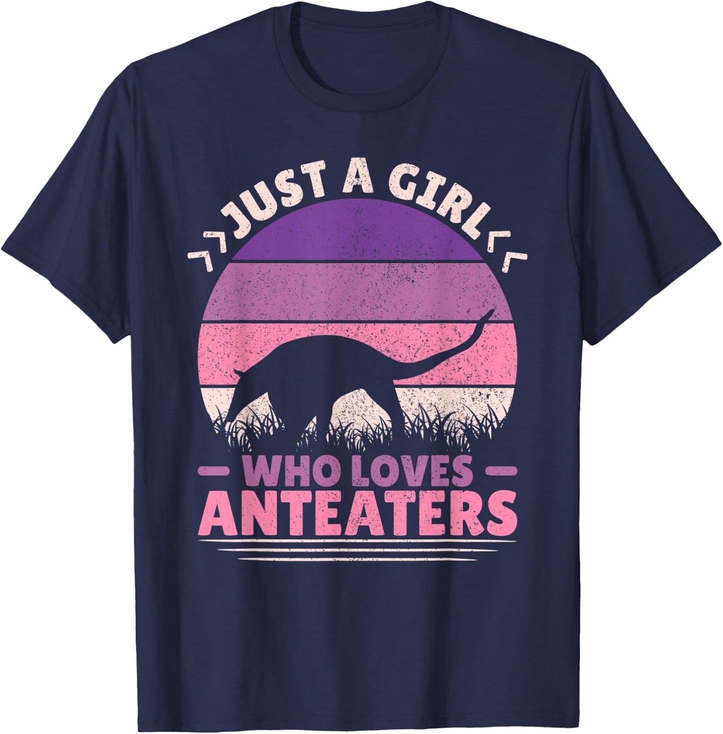 Just A Girl Who Loves Anteaters Animal Lover Girls Anteater T-Shirt - T-Shirt | Navy