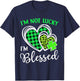 I'm Not Lucky I'm Blessed Shamrock Christian St Patricks Day T-Shirt - T-Shirt | Navy