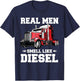 Funny Trucker Gifts Men Husband Semi Trailer Truck Driver T-Shirt - T-Shirt | Navy