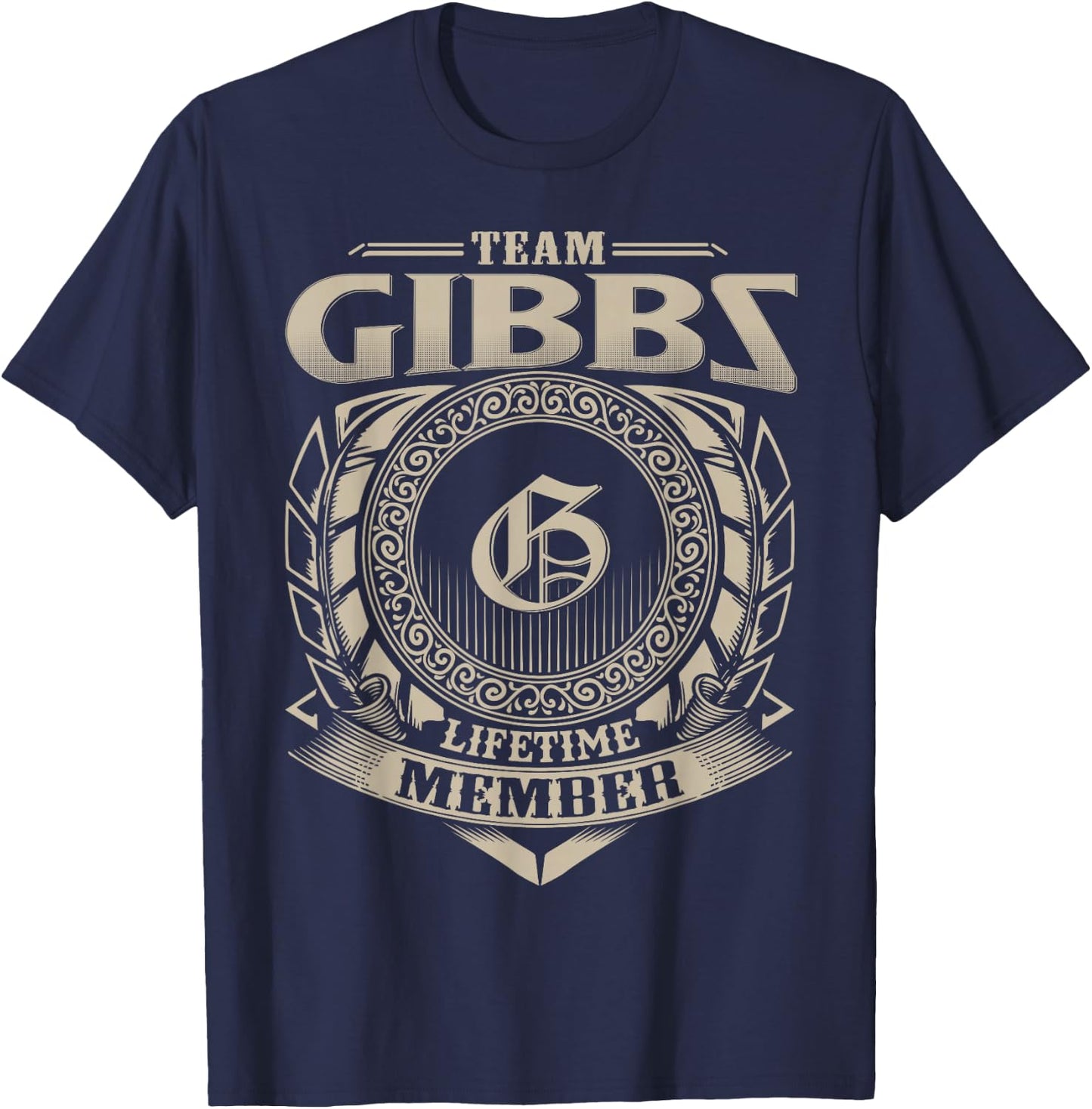 Team Gibbs Lifetime Member Vintage Gibbs Family T-Shirt - T-Shirt | Navy