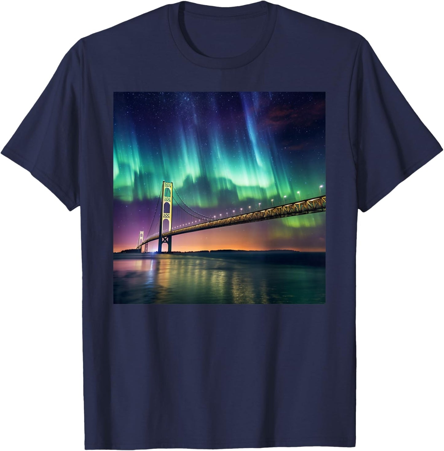 Mackinac Island Bridge Michigan Family Camping Vacation 2024 T-Shirt - T-Shirt | Navy
