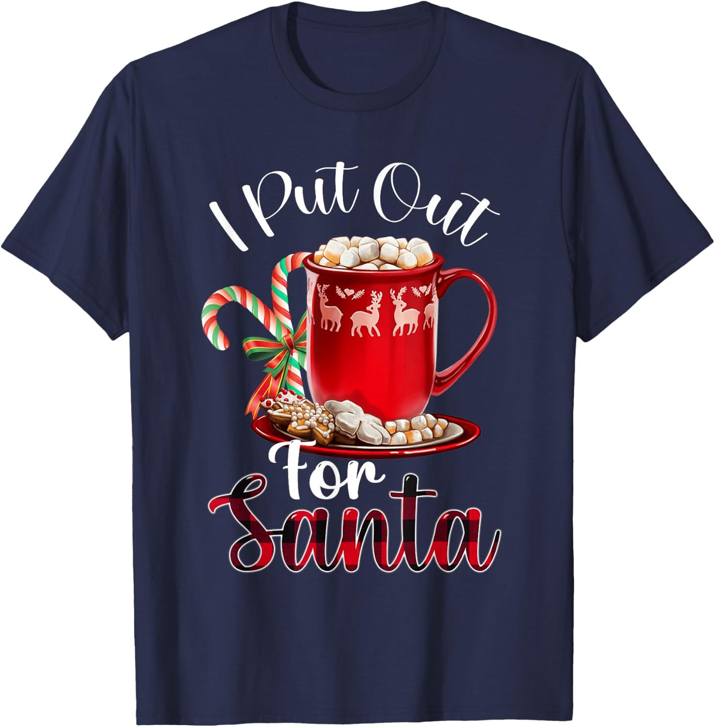 Naughty I Put Out For Santa Christmas Xmas T-Shirt - T-Shirt | Navy