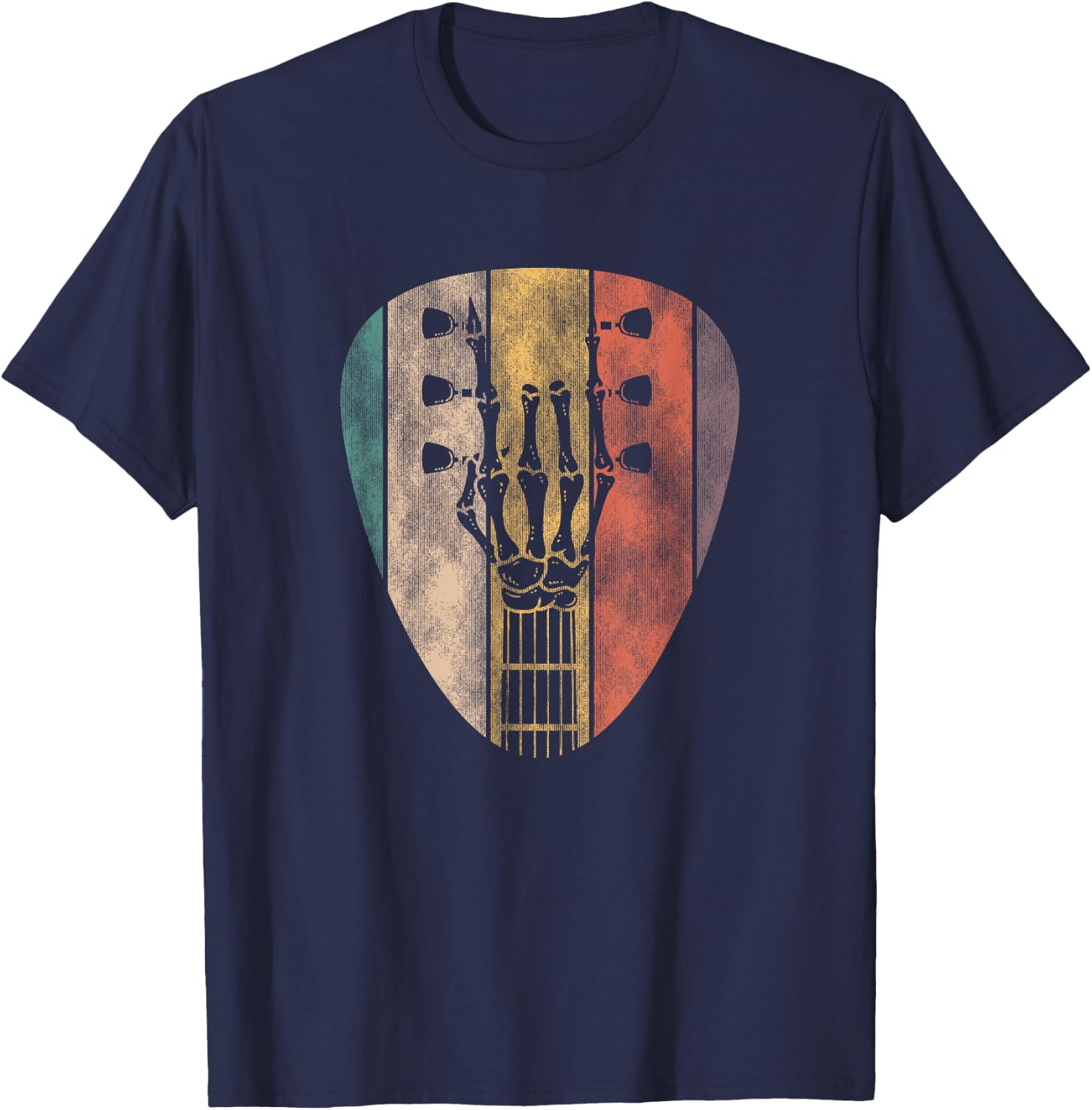 Skeleton Guitar Guy for Guitarists T-Shirt - T-Shirt | Navy