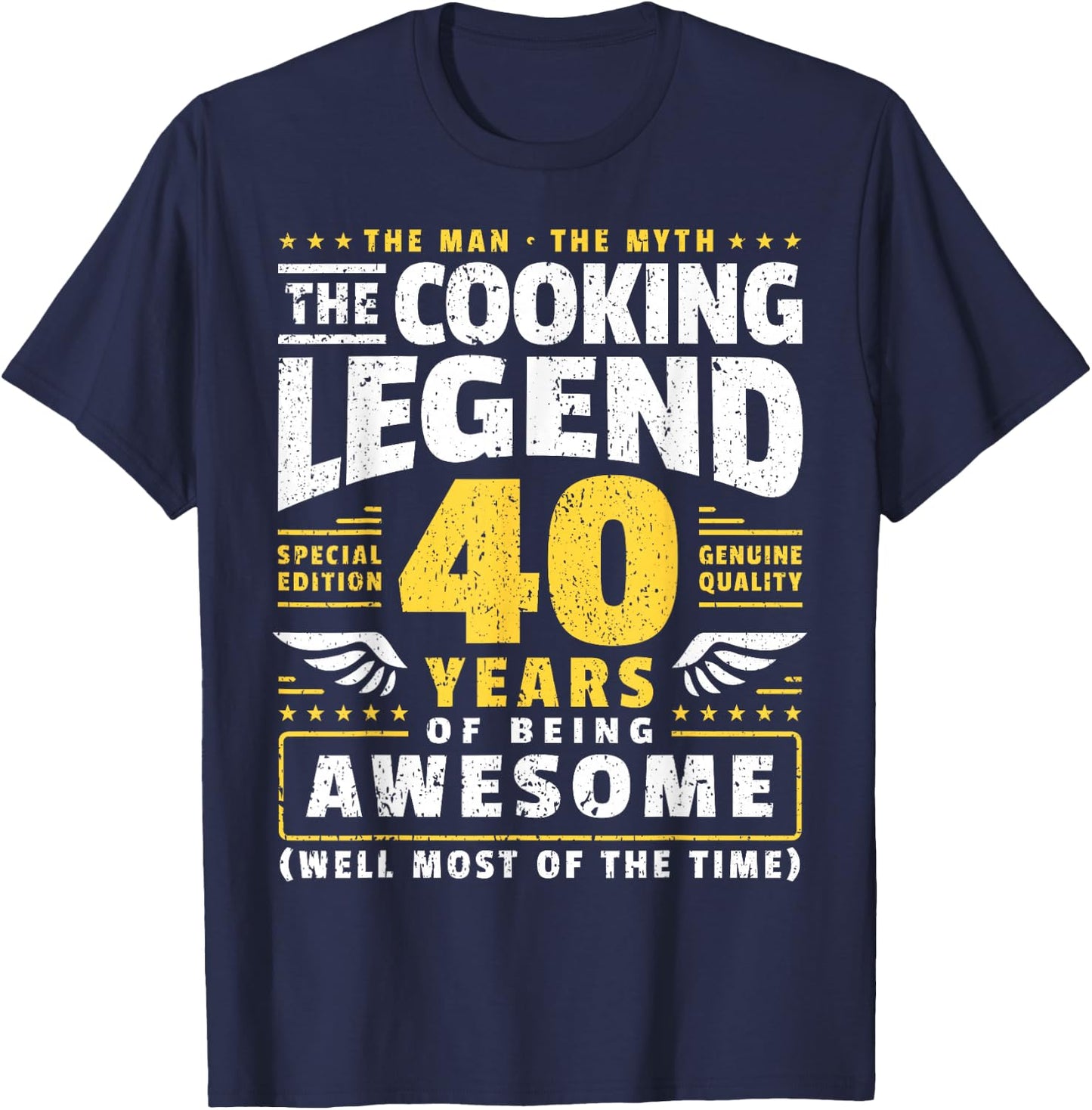 40th Birthday Cook 40 Years Old Chef T-Shirt - T-Shirt | Navy