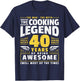 40th Birthday Cook 40 Years Old Chef T-Shirt - T-Shirt | Navy