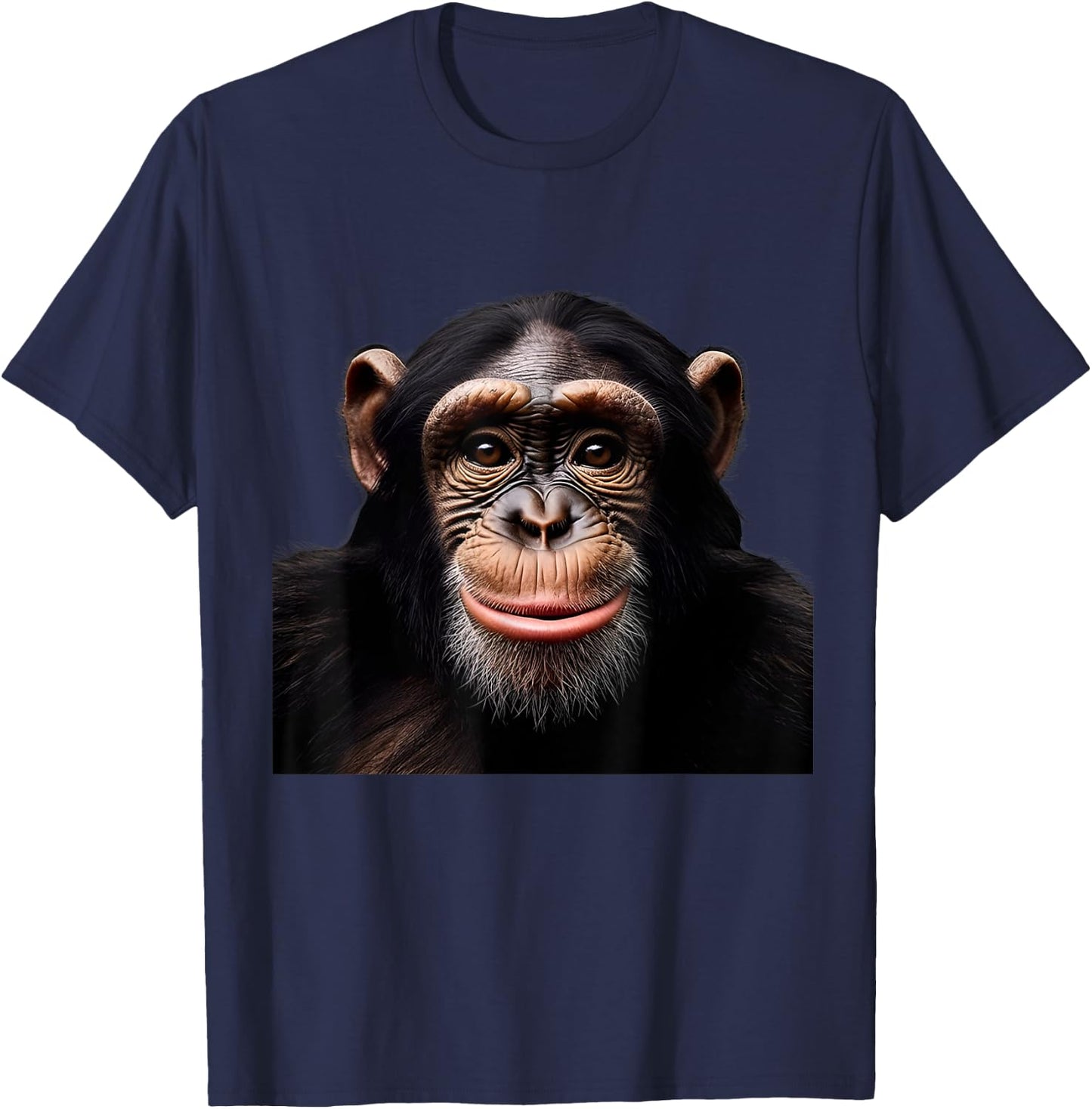 Funny Monkey Face Chimpanzee T-Shirt - T-Shirt | Navy