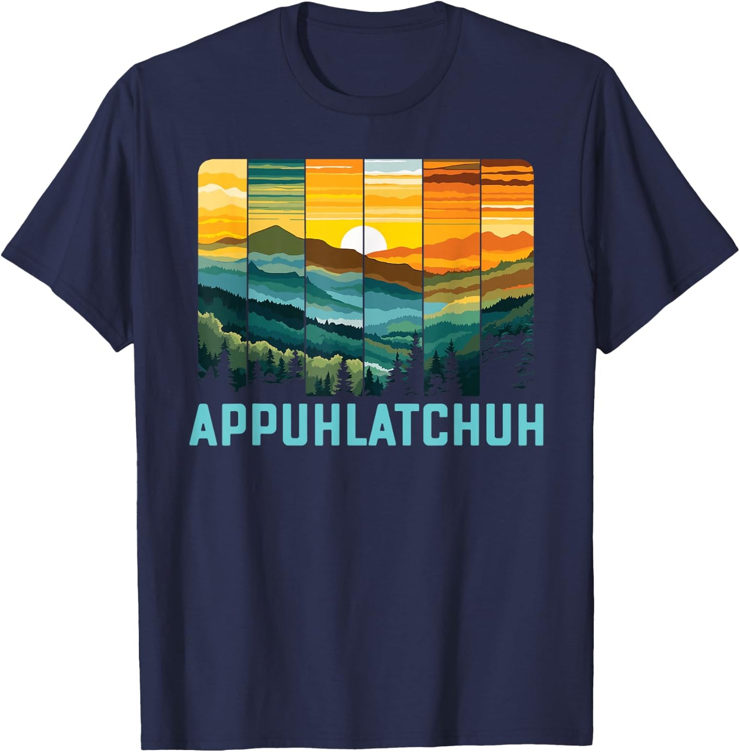 App Uh Latch Uh Appalachian Mountains Art T-Shirt - T-Shirt | Navy