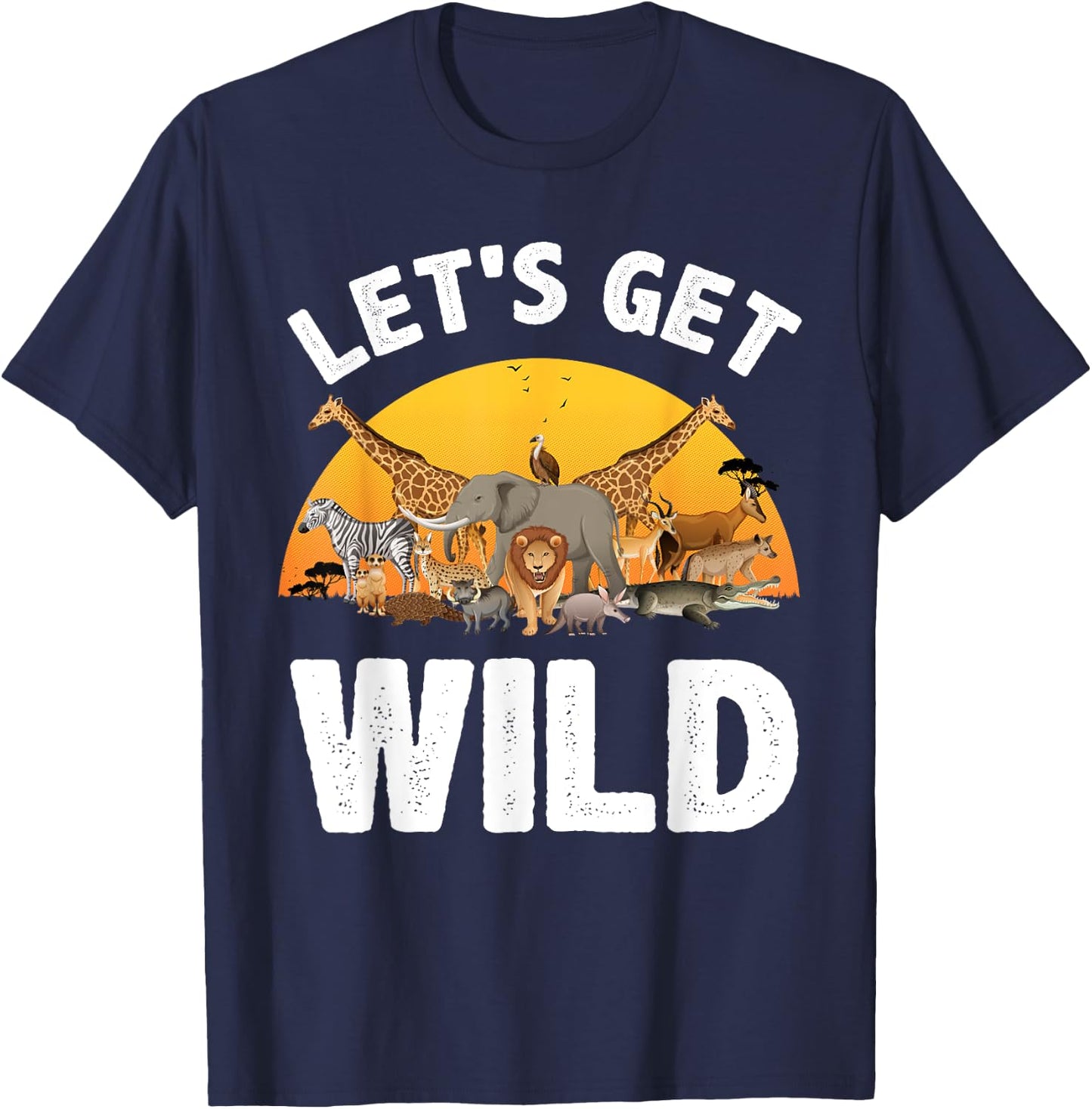Funny Safari Design Women Kids Safari Animal Lovers T-Shirt - T-Shirt | Navy