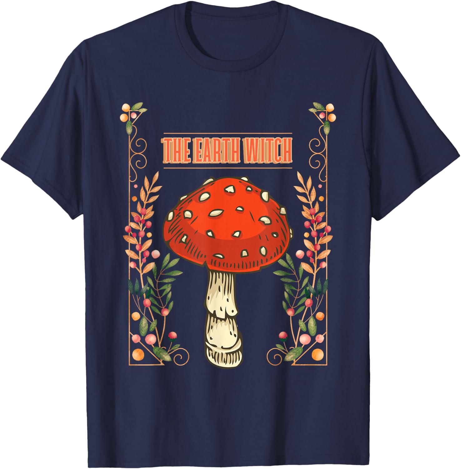 Fairy Core Goblinecore Cottagecore Earth Witch Mushroom T-Shirt - T-Shirt | Navy