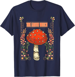 Fairy Core Goblinecore Cottagecore Earth Witch Mushroom T-Shirt - T-Shirt | Navy
