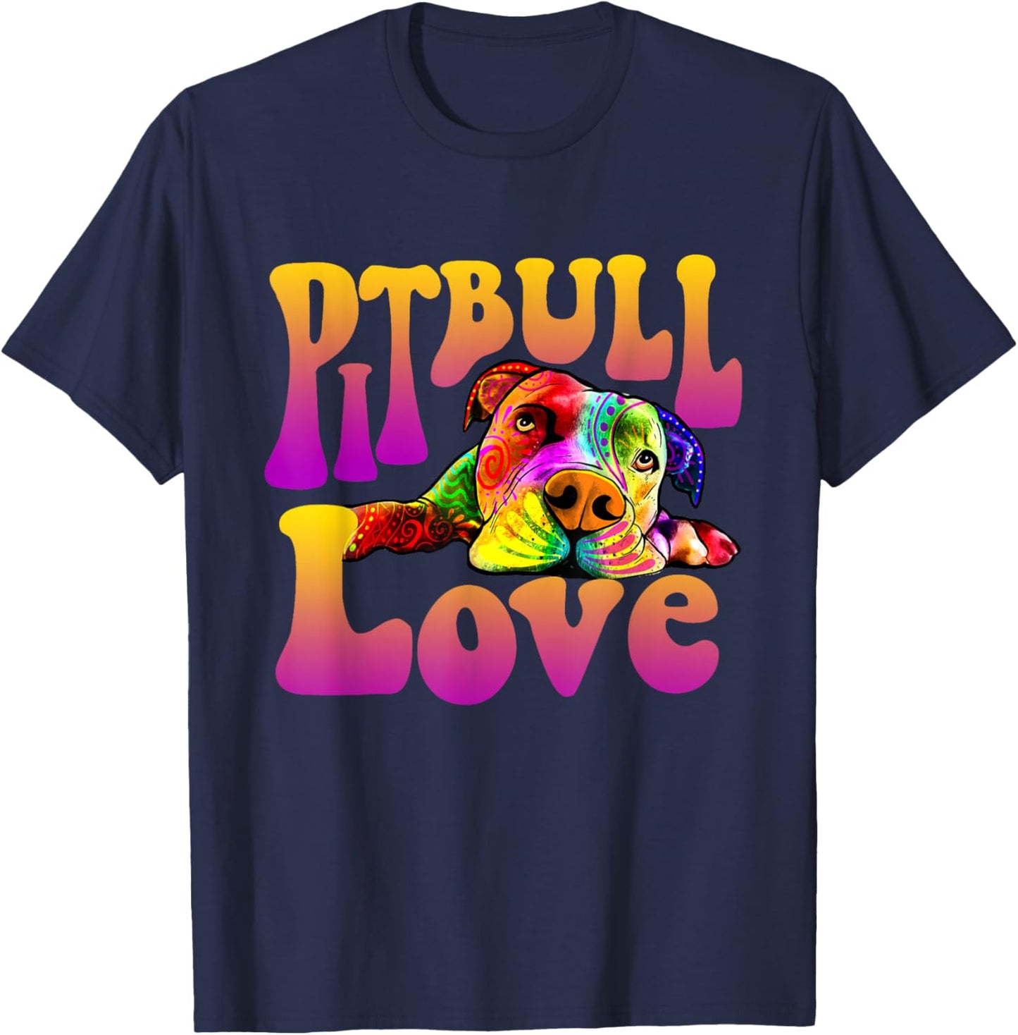 Pitbull Love - Dog Owner Canine Lover Pet Trainer Men Women Kids T-Shirt - T-Shirt | Navy