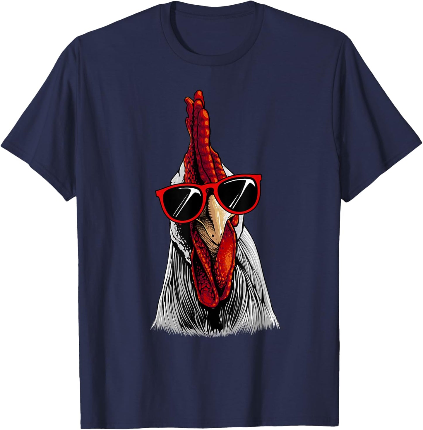Funny Chicken Design Women Rooster Chicken Lovers T-Shirt - T-Shirt | Navy