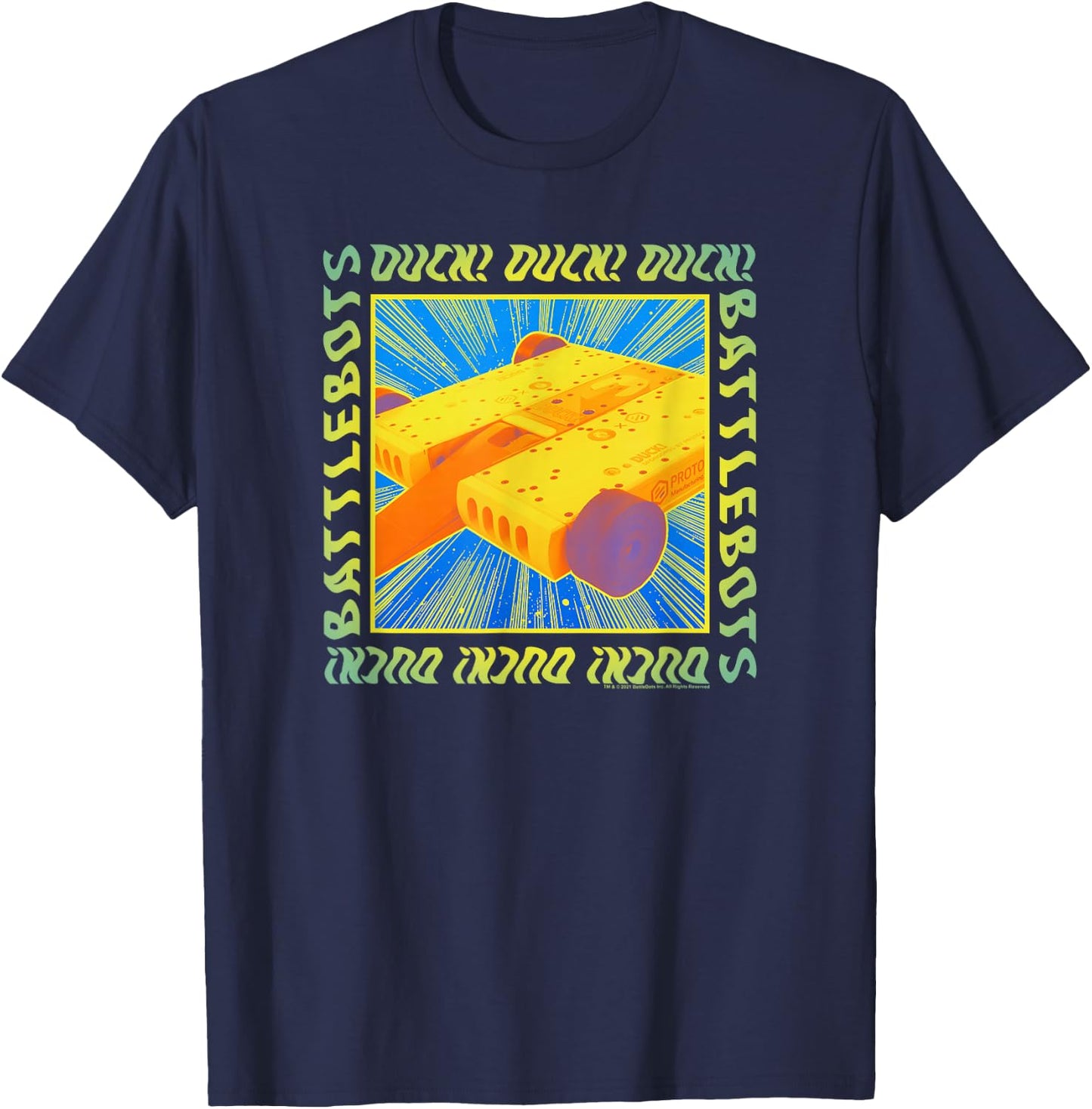 BattleBots Duck Centered Box Up T-Shirt - T-Shirt | Navy