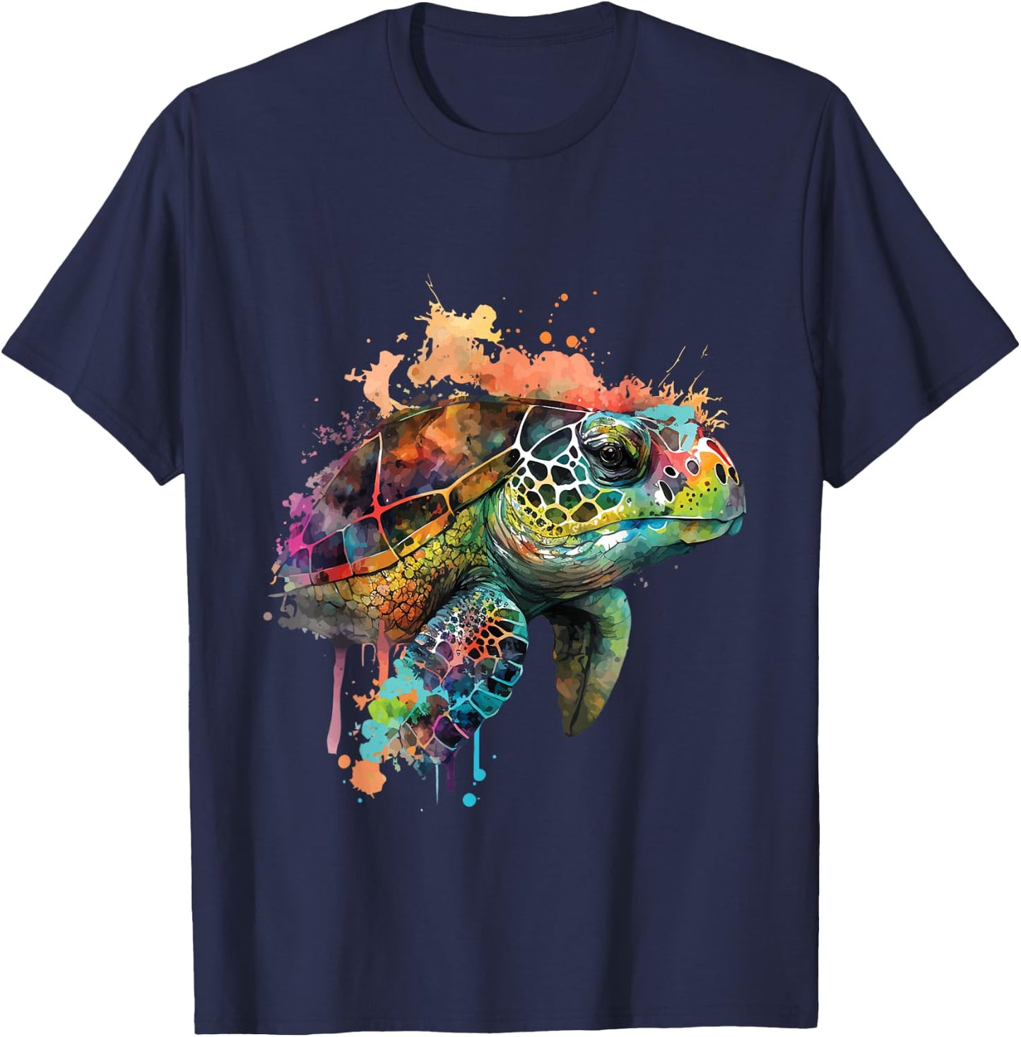 Hawaiian Ethnic Turtle - Beach Ocean Animal Lover Zookeeper T-Shirt - T-Shirt | Navy