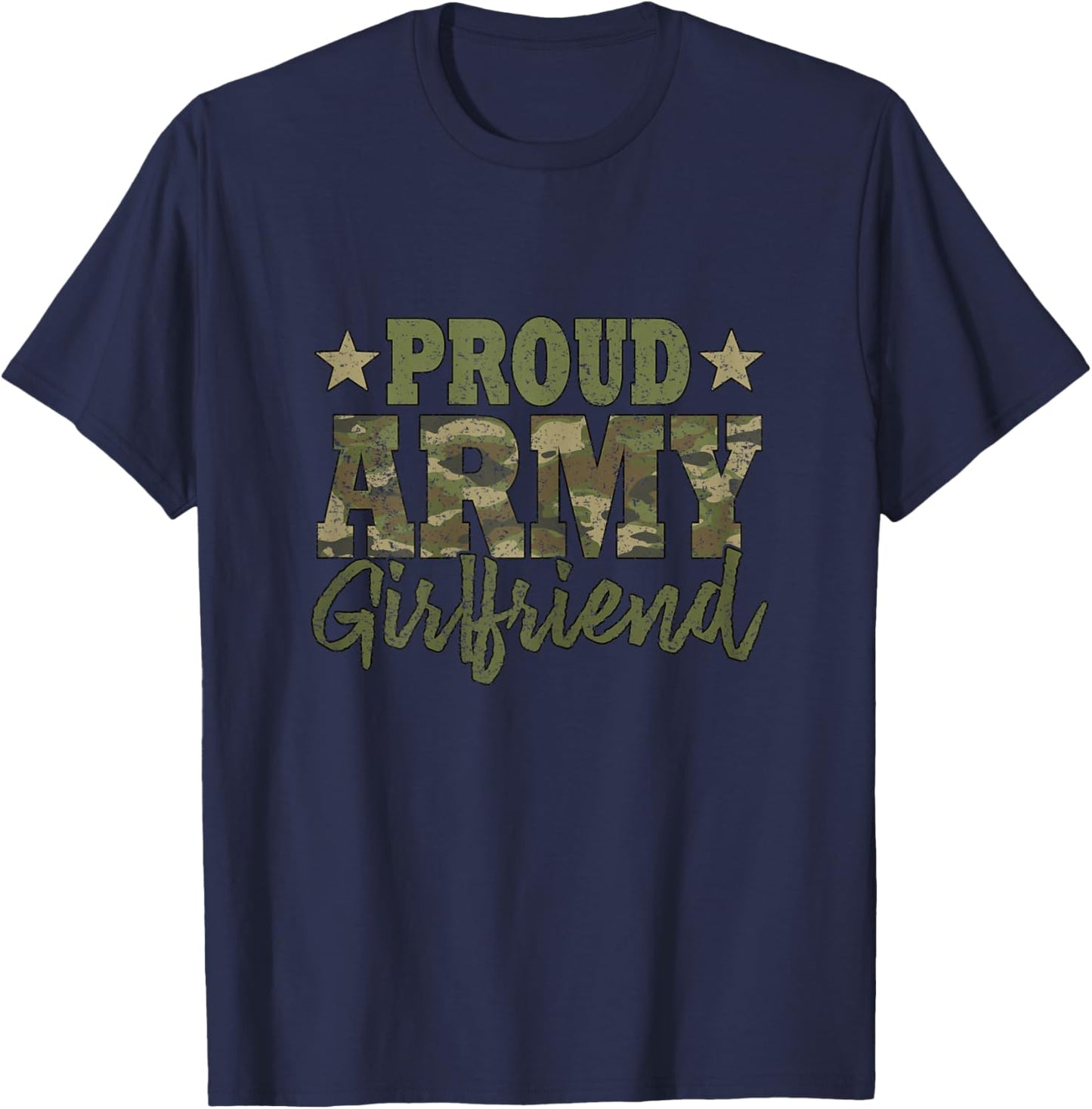 Proud Army Girlfriend Camo T-Shirt - T-Shirt | Navy