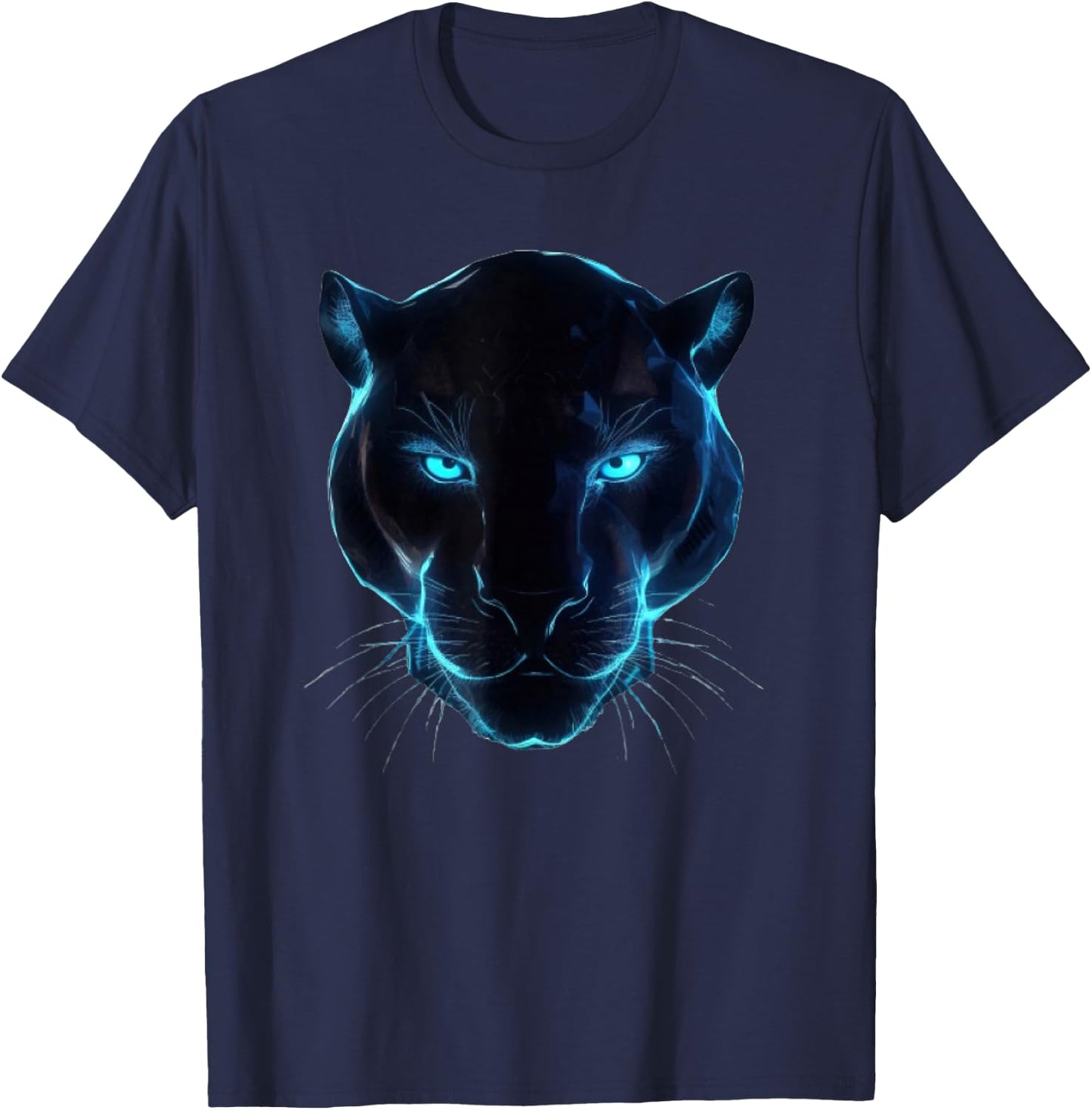 black panther head light for lovers Animal leopard & jaguar T-Shirt - T-Shirt | Navy