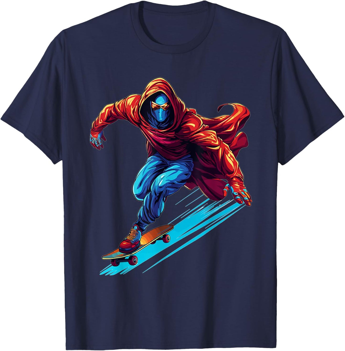 Superhero Skater - Skateboard Skateboarder Skateboarding T-Shirt - T-Shirt | Navy