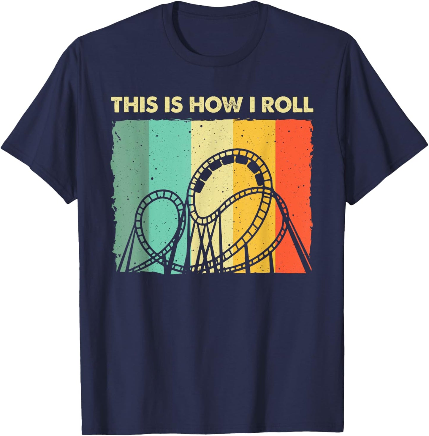 Roller Coaster Art Women Theme Park Roller Coaster T-Shirt - T-Shirt | Navy